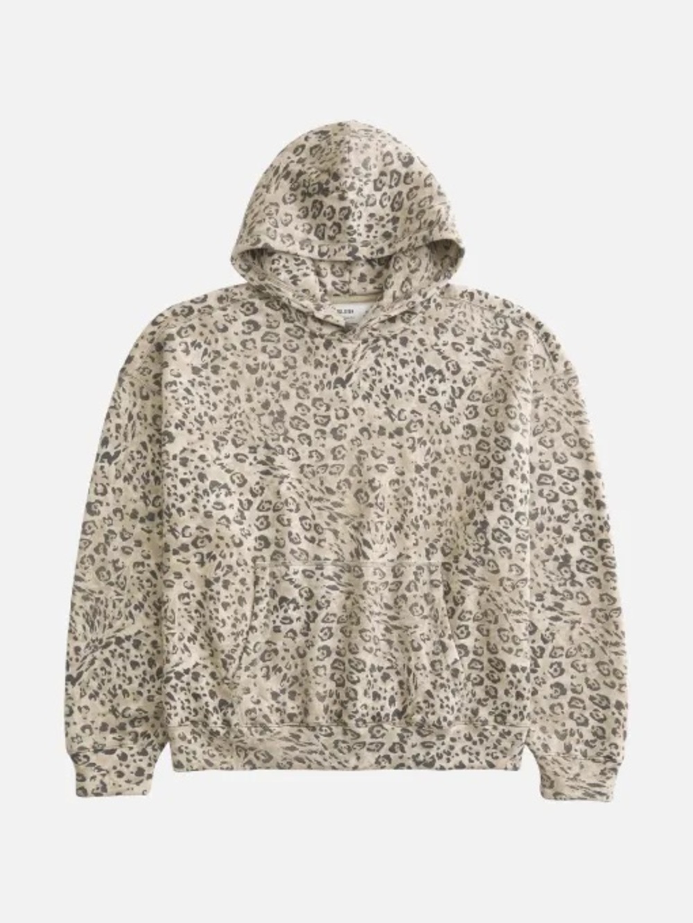 Hollister Leopard Print Hoodie - Beige/Gray
